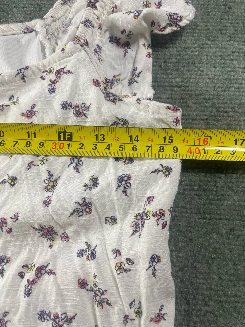 art class‎ White Dress with Purple Floral Print